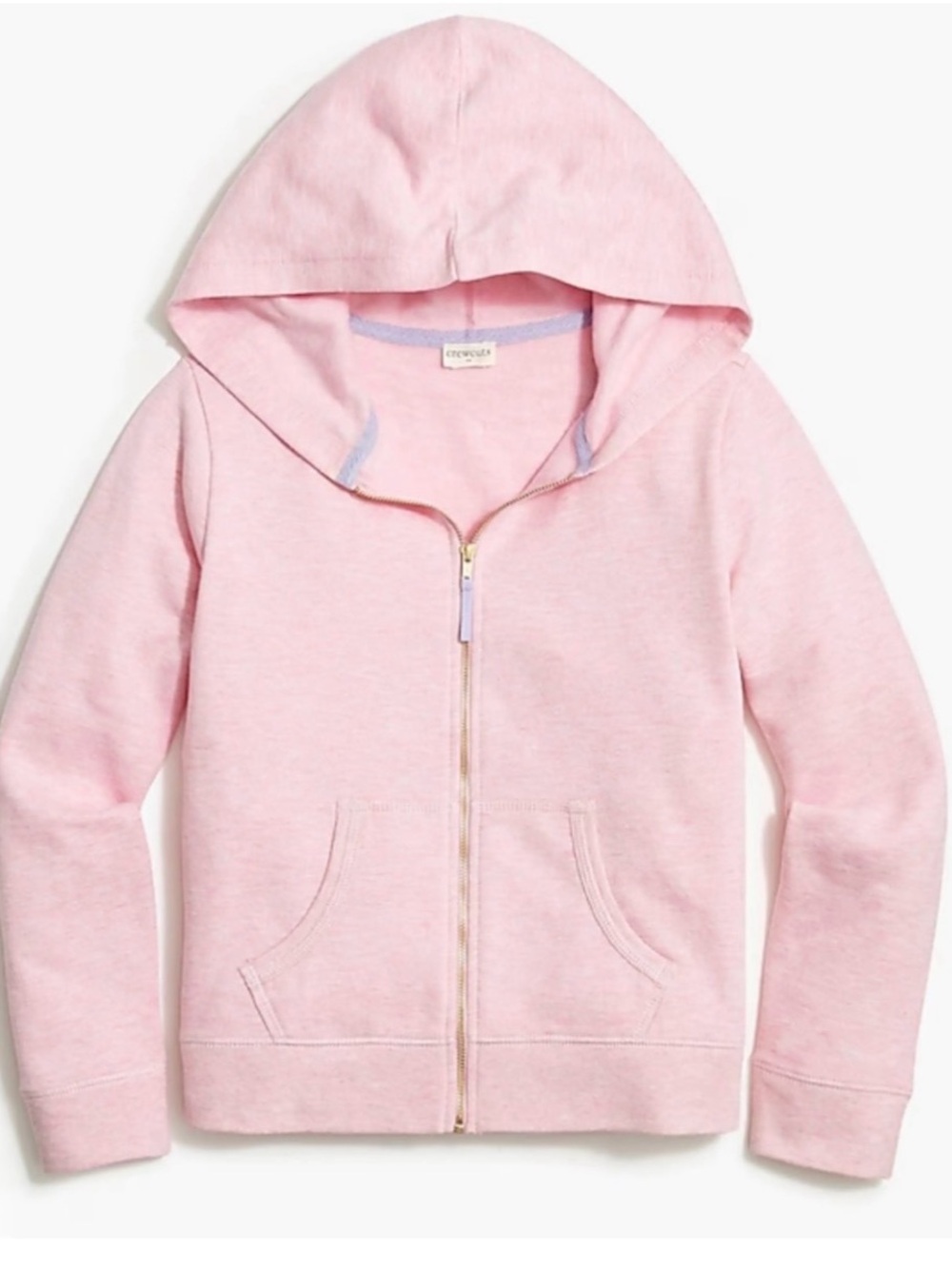 Crewcuts Light Pink Girls' Zip Hoodie with Hood - size XS (4 - 5)